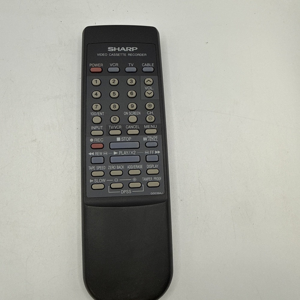 Sharp‎ G0039AJ VCR Remote Control For Parts Only.
